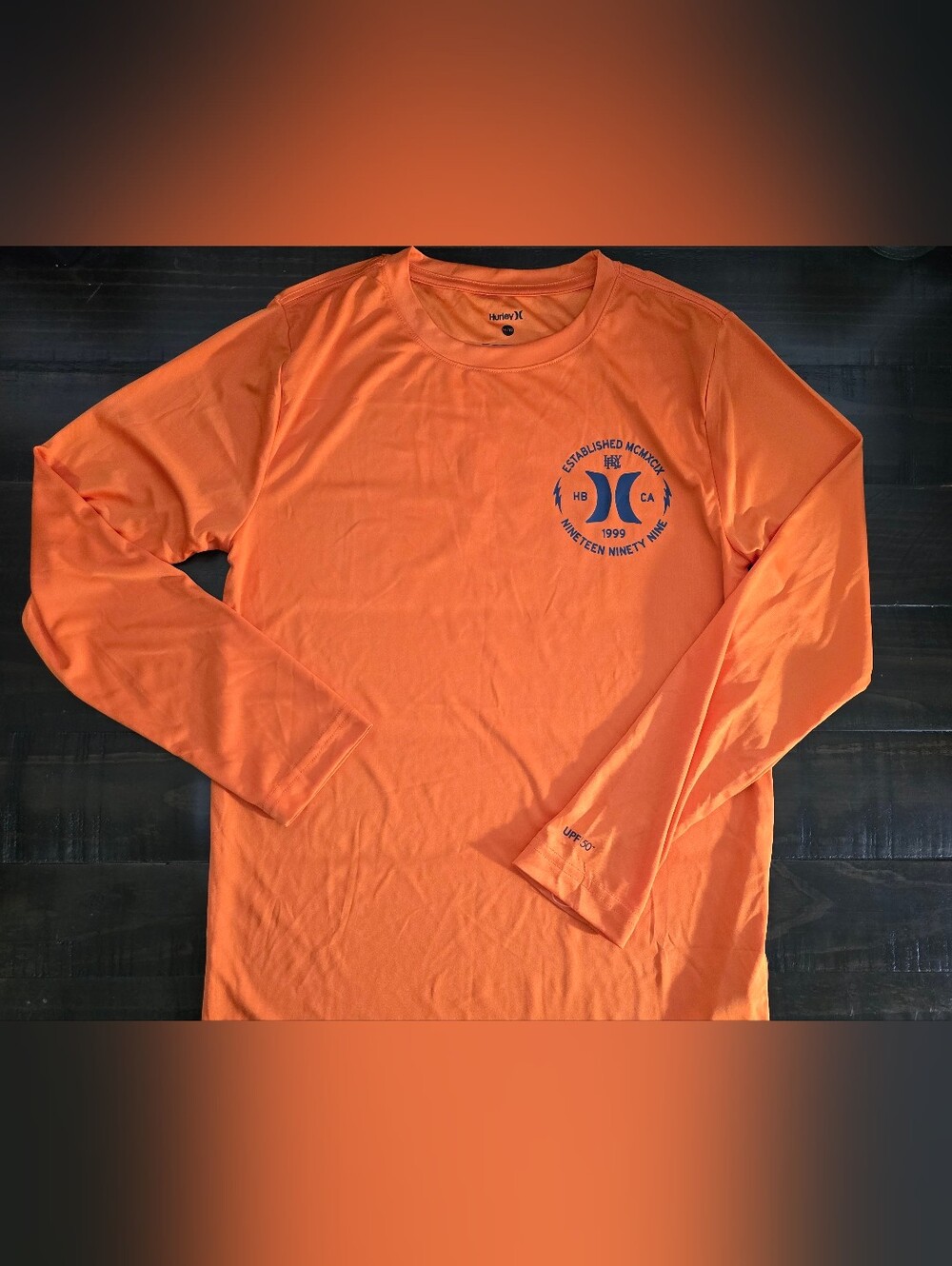 Boys Hurley Orange Long Sleeve Graphic Tee